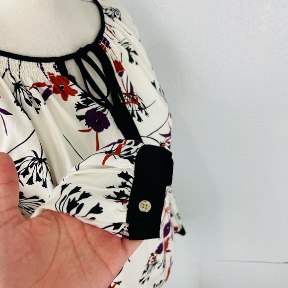 TOMMY HILFIGER FLORAL LOOSE FIT LONG SLEEVE BLOUSE - Picture 2 of 5